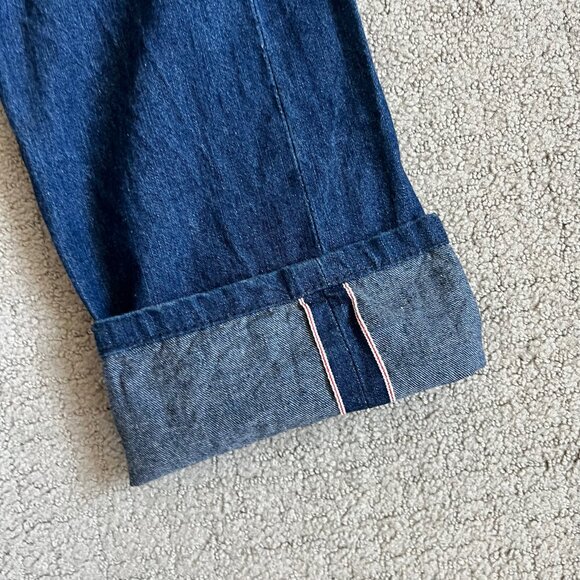 Naked & Famous Men’s Skinny Guy Jeans Sz 33x32 Dungaree Selvedge Blue Denim - Picture 6 of 16